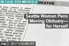 Seattle Author Pens Moving Obituary&mdash; for Herself