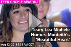 Teary Lea Michele Honors Monteith&#39;s &#39;Beautiful Heart&#39;