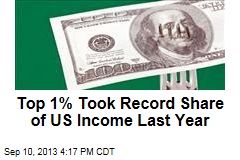 Top 1% Took Record Share of US Income Last Year