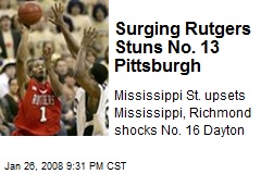 Surging Rutgers Stuns No. 13 Pittsburgh