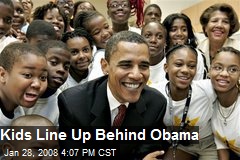 Kids Line Up Behind Obama