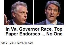 In Va. Governor Race, Top Paper Endorses ... No One