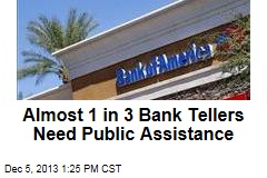 Almost 1 in 3 Bank Tellers Need Public Assistance