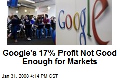 Google's 17% Profit Not Good Enough for Markets