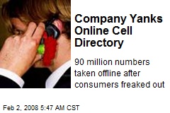 Company Yanks Online Cell Directory