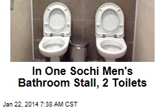 In One Sochi Men&#39;s Bathroom Stall, 2 Toilets