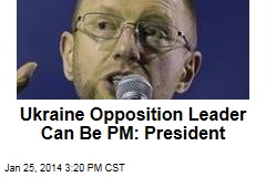 Ukraine Opposition Leader Can Be PM: President