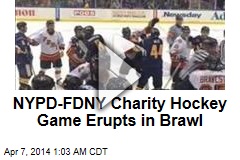 NYC Cop-Firefighter Hockey Game Erupts in Brawl