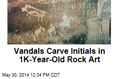 Vandals Carve Initials in 1K-Year-Old Rock Art