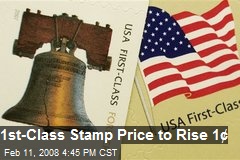 1st-Class Stamp Price to Rise 1&cent;