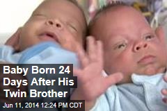 Baby Born 24 Days After His Twin Brother