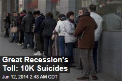 Great Recession&#39;s Toll: More Than 10K Suicides