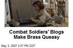 Combat Soldiers' Blogs Make Brass Queasy