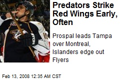 Predators Strike Red Wings Early, Often