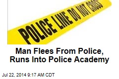 Man Flees From Police, Runs Into Police Academy