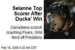 Selanne Top Scorer After Ducks' Win