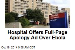 Hospital Offers Full-Page Ad Apology Over Ebola