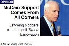 McCain Support Comes From All Corners