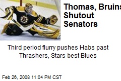 Thomas, Bruins Shutout Senators