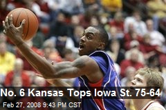 No. 6 Kansas Tops Iowa St. 75-64