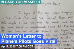 Woman&#39;s Letter to Plane&#39;s Pilots Goes Viral