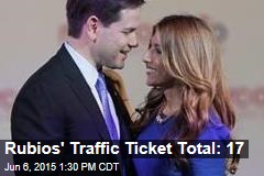 Rubios&#39; Traffic Ticket Total: 17
