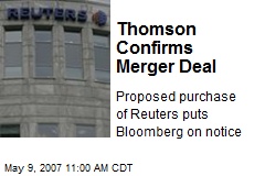 Thomson Confirms Merger Deal