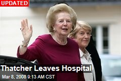 Thatcher Leaves Hospital