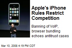 Apple's iPhone Rules Restrict Competition