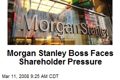 Morgan Stanley Boss Faces Shareholder Pressure