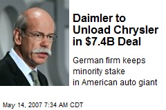 Daimler to Unload Chrysler in $7.4B Deal