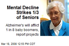 Mental Decline Strikes 1/3 of Seniors