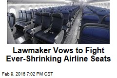 Lawmaker Vows to Fight Ever-Shrinking Airline Seats
