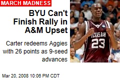 BYU Can't Finish Rally in A&amp;M Upset