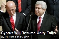 Cyprus Will Resume Unity Talks