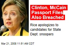 Clinton, McCain Passport Files Also Breached