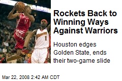 Rockets Back to Winning Ways Against Warriors