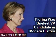 Fiorina Was Briefest VP Candidate in Modern History