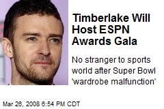Timberlake Will Host ESPN Awards Gala