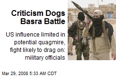 Criticism Dogs Basra Battle