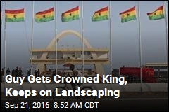 Guy Gets Crowned King, Keeps on Landscaping