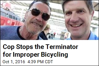 Cop Stops the Terminator for Improper Bicycling