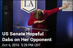 US Senate Hopeful Dabs on Her Opponent