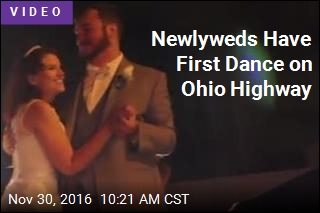 Newlyweds Have First Dance on Ohio Highway