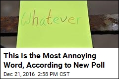 &#39;Whatever&#39; Claims Title as Most Annoying Word in US Poll