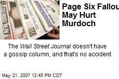 Page Six Fallout May Hurt Murdoch