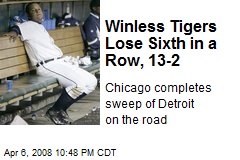 Winless Tigers Lose Sixth in a Row, 13-2