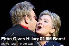 Elton Gives Hillary $2.5M Boost
