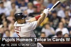 Pujols Homers Twice in Cards W