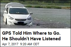 Man Heeds Robot Overlords, Drives Car Into River